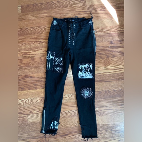 Dolls Kill Jeans Brand New Dolls Kill Current Mood Stitch Bitch High Waisted Jeans Poshmark